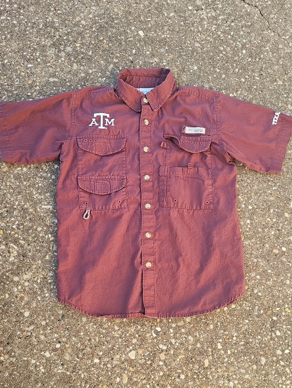 Columbia Texas A&M Aggies Short-Sleeve Maroon Casual Button-Down Shirt Game Day